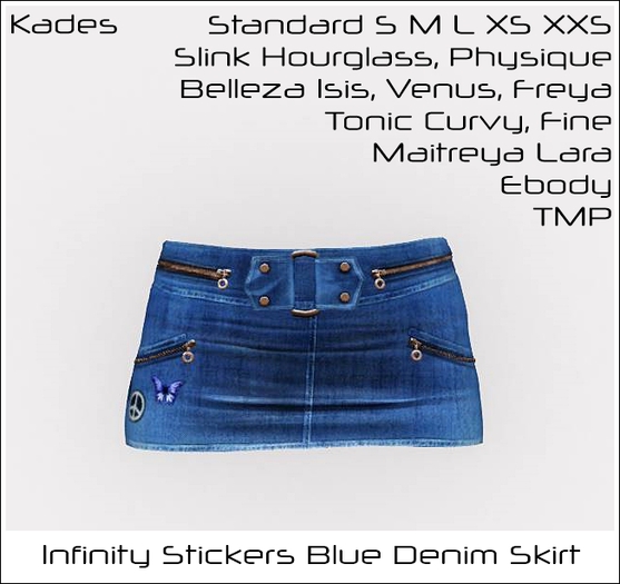 Infinity Denim Skirt with Stickers