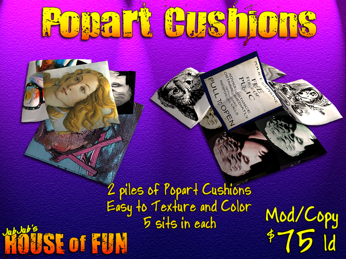 House of Fun: 2 x Popart Cushions