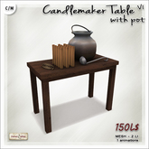 [V/W] Candlemaker Table with Pot V1 - 2 LI Old candle artisan desk with accessories