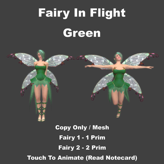 Fairy In Flight Green