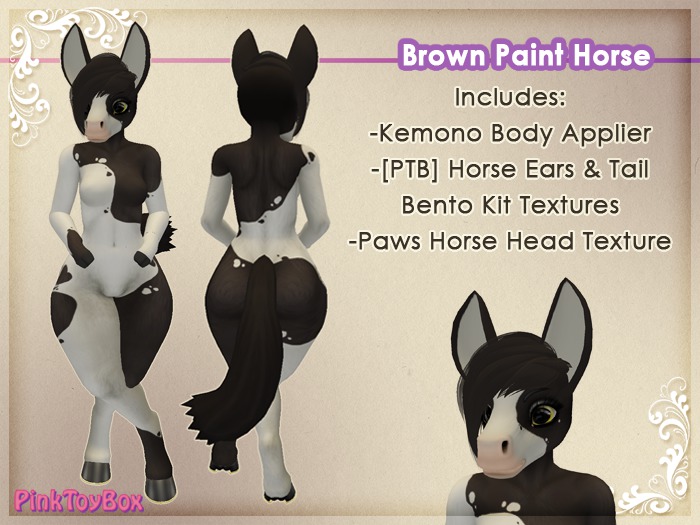 [PTB] Brown Paint Horse Paws/Kemono Mod