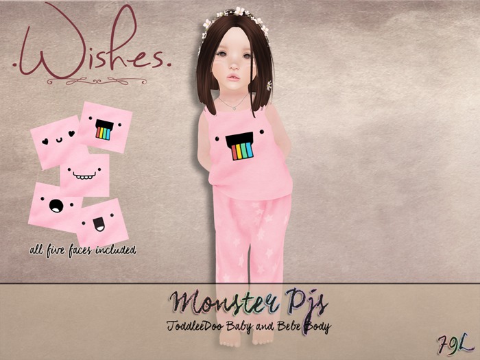 .Wishes. ~ Monster Pjs ~ Pink ~  Unpacker {add me}