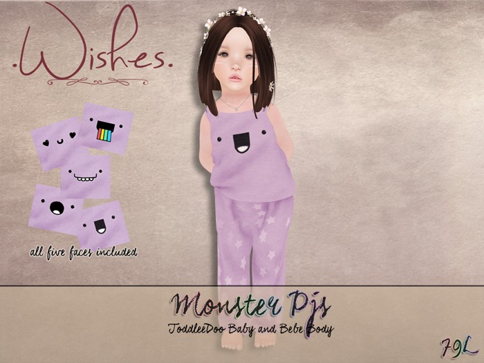 .Wishes. ~ Monster Pjs ~ Purple ~  Unpacker {add me}