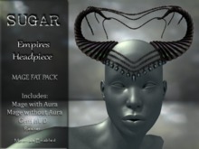 :-:SUGAR:-: Empires Headpiece - {Mage} with Gem HUD FATPACK
