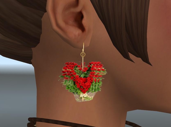 Heart Roses Earrings