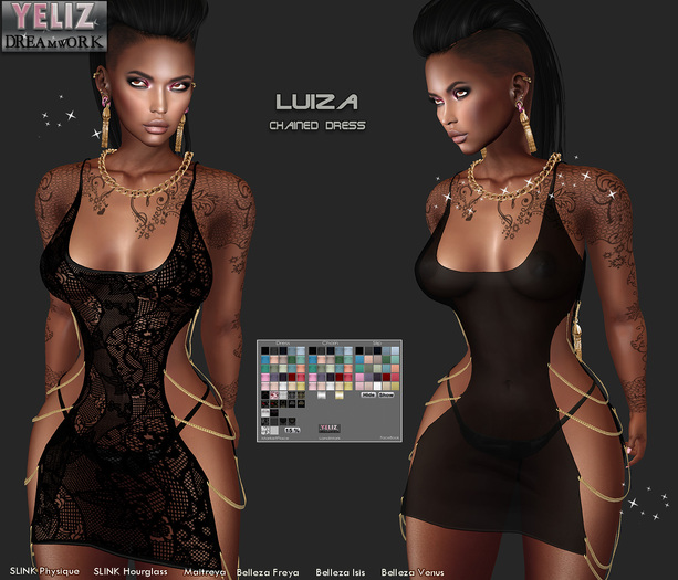 .:-->> YELIZ <<--:. *LUIZA* chained Dress >PROMO< - MEGA-HUD -