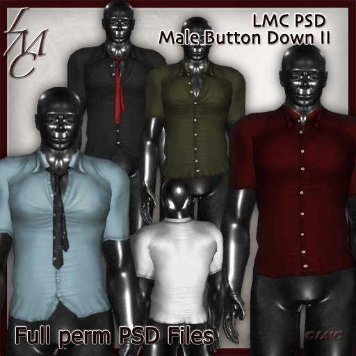 LMC Designer PSD Files  - Male Button Down Shirts II - BOM