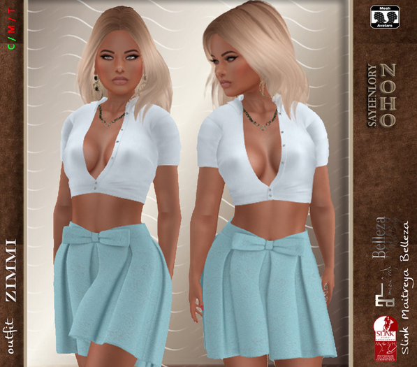 [NOHO] Zimmi Shirt & Skirt [Belleza Maitreya Slink box] blue