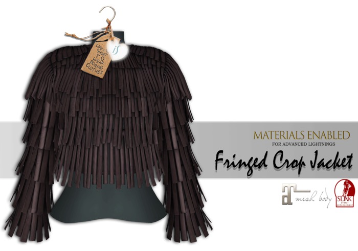 iS Fringed Crop Jacket CHOCO