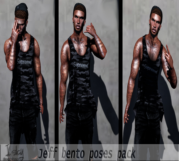 Islay - Jeff bento pack poses