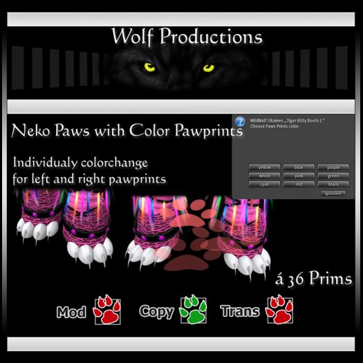 Neko Paws (Tiger Kitty) with Pawprints
