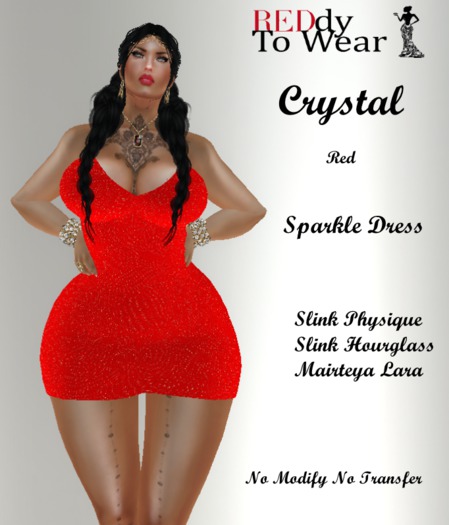 RTW CRYSTAL RED SPARKLE SEXY DRESS