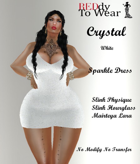 RTW CRYSTAL WHITE SPARKLE SEXY DRESS
