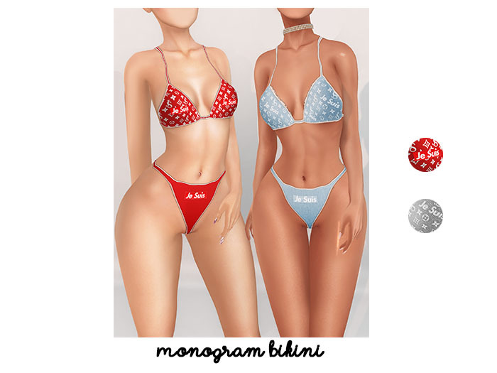 .Je Suis. - Red Monogram Bikini