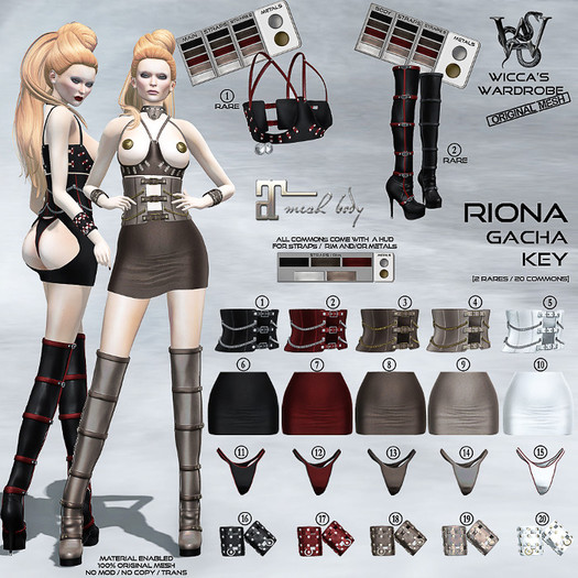 #17 Wicca's Wardrobe - Riona Bracers [Red] [GACHA]