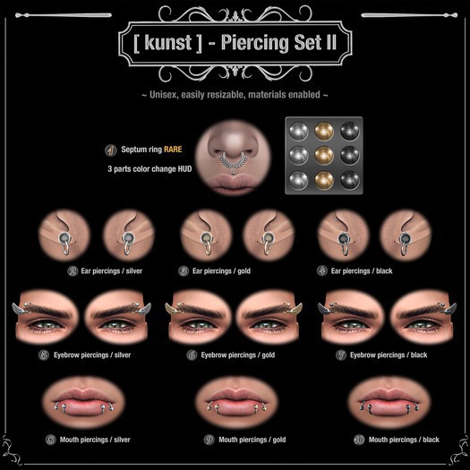 .09 [ kunst ] - Mouth piercings / gold