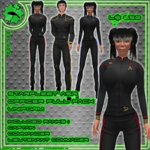 Starfleet ASR Officer Duty Uniform Full Pack>>Tokuno Tech<<