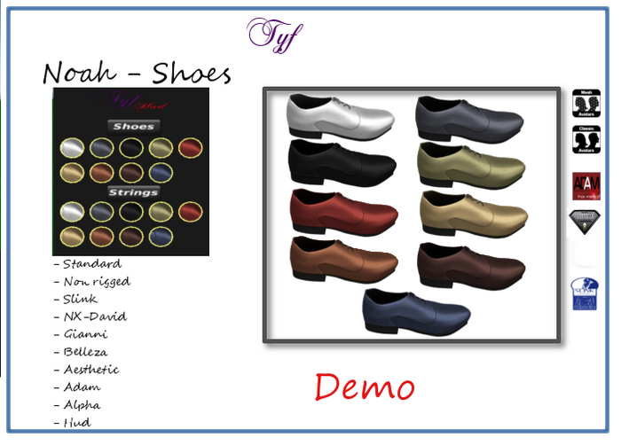 [TYF] Noah - shoes - slink/adam/aesthetic/gianni - HUD  DEMO