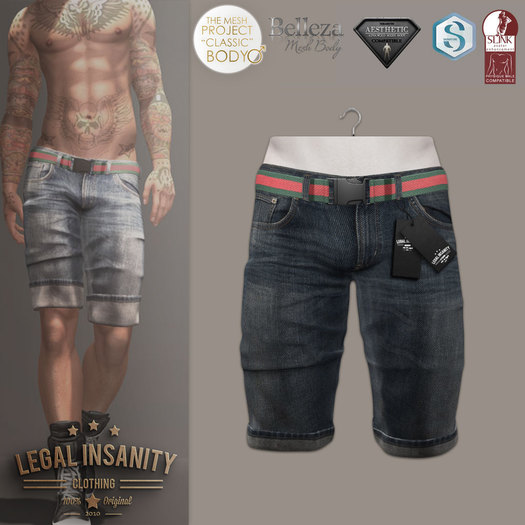Legal Insanity - Colter rolled shorts V2 DARKBLUE