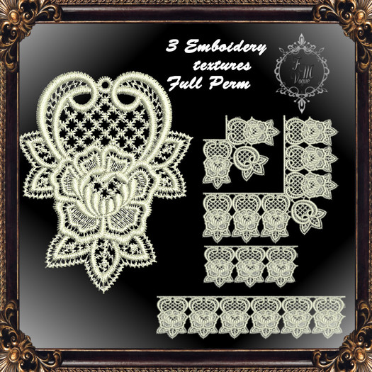 [FM] Flower Set Borders Emboidery