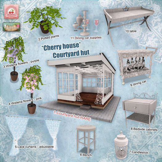 10.Cherry house-Courtyard hut-table
