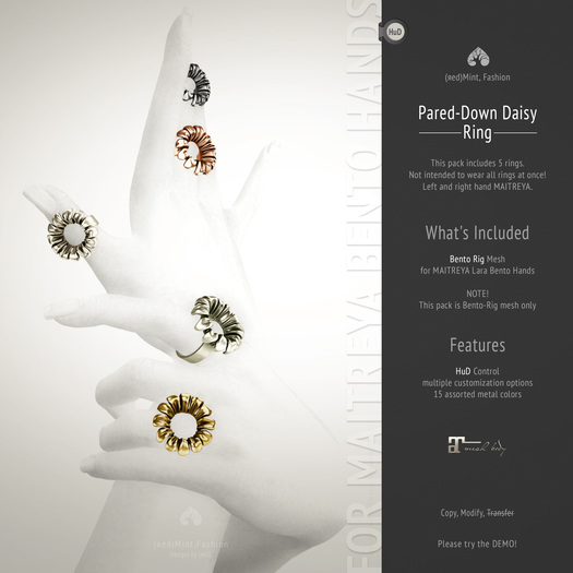 (r)M, Pared-Down Daisy Ring < for MAITREYA Bento Hands