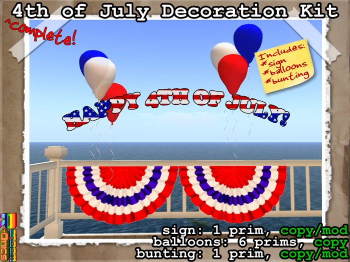 ~[ Random-Onics ]~ Complete 4th of July Decoration Kit (boxed)