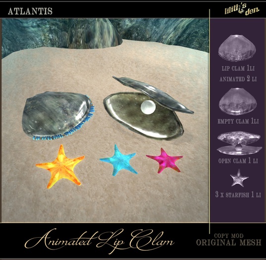 Lilith's Den Atlantis Animated Lip Clam 