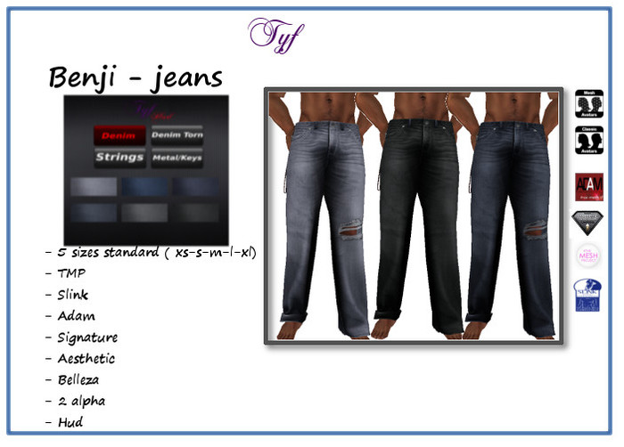 [TYF] Benji - Jeans - TMP/slink/adam/aesthetic/gianni - HUD