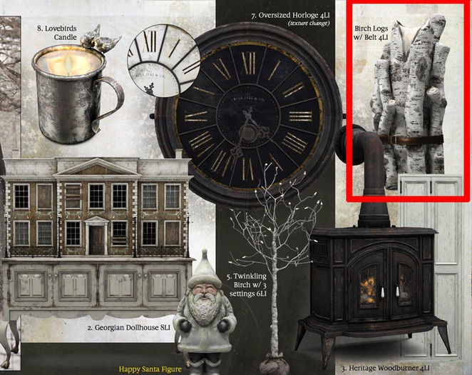 4. Apple Fall Birch Logs w/ Belt