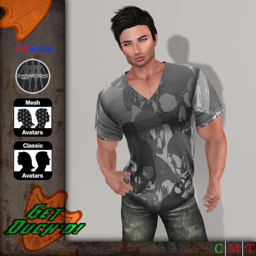 GD - Camo Skull V-Neck Shirt