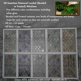 ER Seamless Diamond Leaded Beveled or Frosted Glass Texture Set with Materials