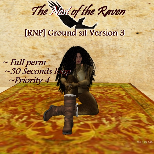 FULL PERM ANIMATION - Female Ground Floor Sit full perm animation