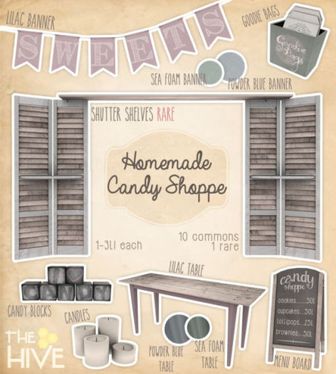 The Hive. Candy Shoppe Shutter Shelves RARE