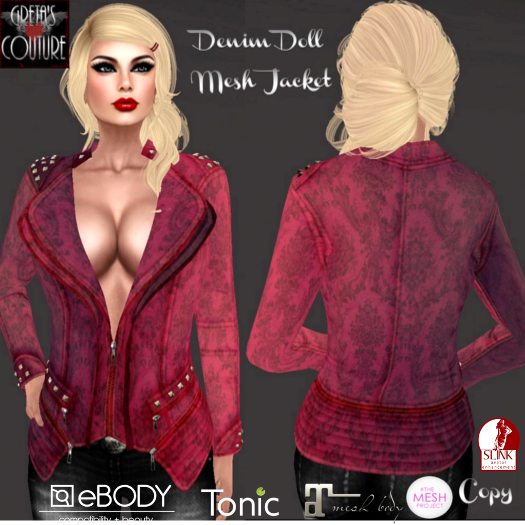 .:GC:. DENIM DOLL MESH JACKET RED DAMASK - FITMESH!