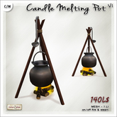 [V/W] Candle Melting Pot V1 - Wood framework with melted wax cauldron, on/off fire & steam.