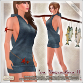 [V/W] La Pescadora II Blue - Fantasy rustic tunic in Fitmesh + Slink, Belleza, TMP, Tonic... Incl. wearable fish holder