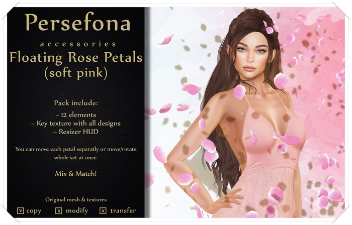 Persefona Floating Rose Petals (soft pink)