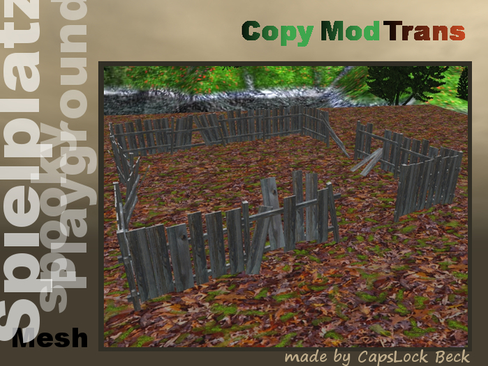 Postapocalyptic playground - broken fence - approx 8m x 8m - Mesh