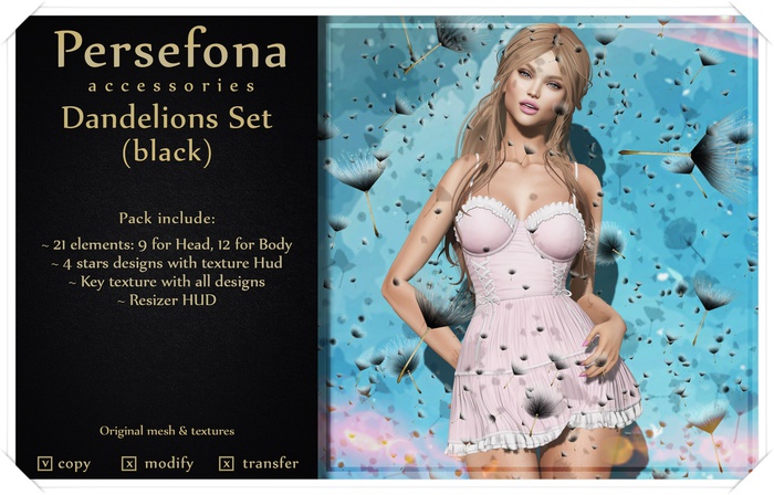 Persefona Dandelions (black)