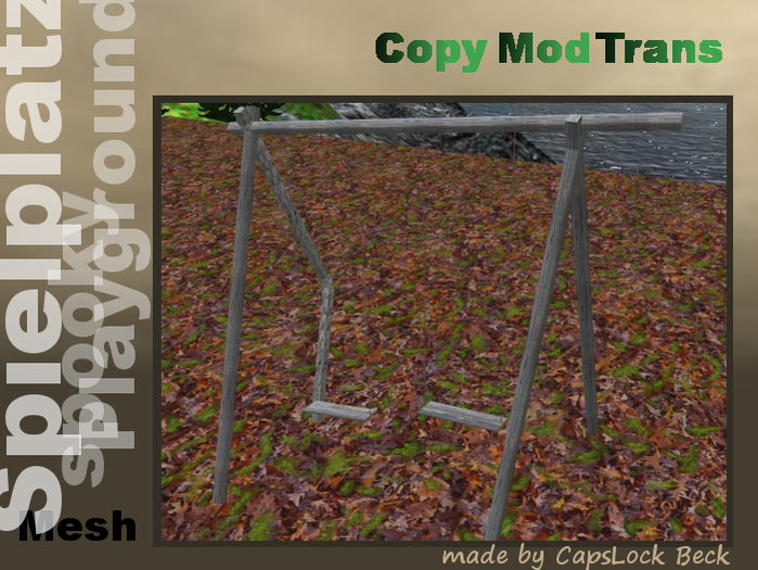Postapocalyptic playground - broken swing - 2 seats  -  Mesh - Fullperm