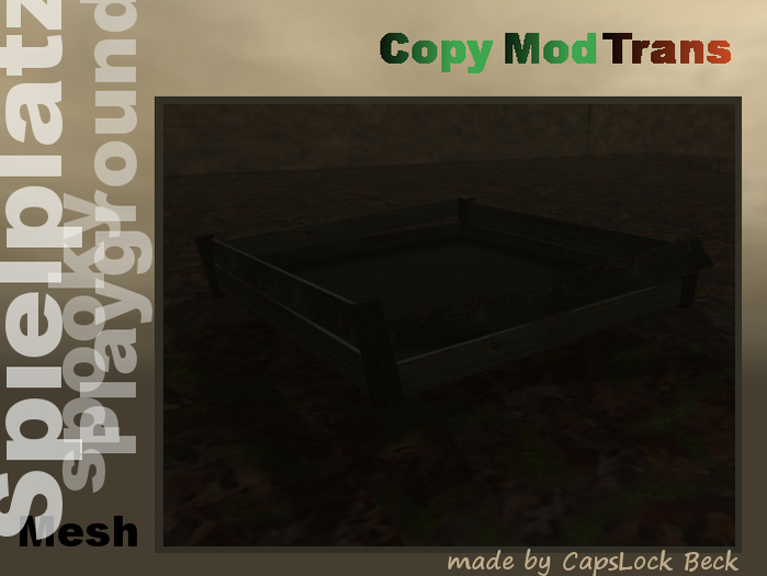 Postapocalyptic dark playground - broken sandbox  -  Mesh