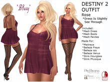 *BSASSY* DESTINY 2 DRESS ROSE WITH HIGH CROSSED BOOTS BLACK