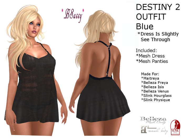 *BSASSY* DESTINY 2 DRESS BLACK
