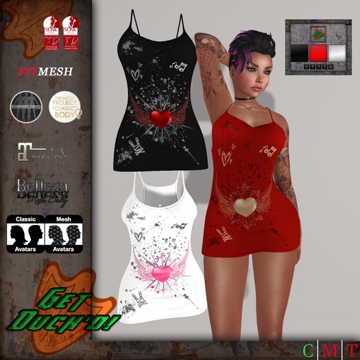 GD - Heartwings Mini Dress *Color Change HUD*