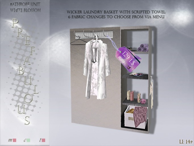 2017 ::~PREFAB-ULOUS~:: Bathrobe Unit *White Blossom 14p