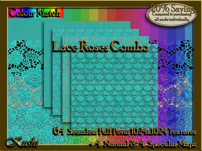 !Kushi! LaceRosesCOMBO Textures -WEAR TO UNPACK