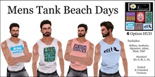 Nixxi Fashions - Mens Tank Beach Days (6 Option HUD)