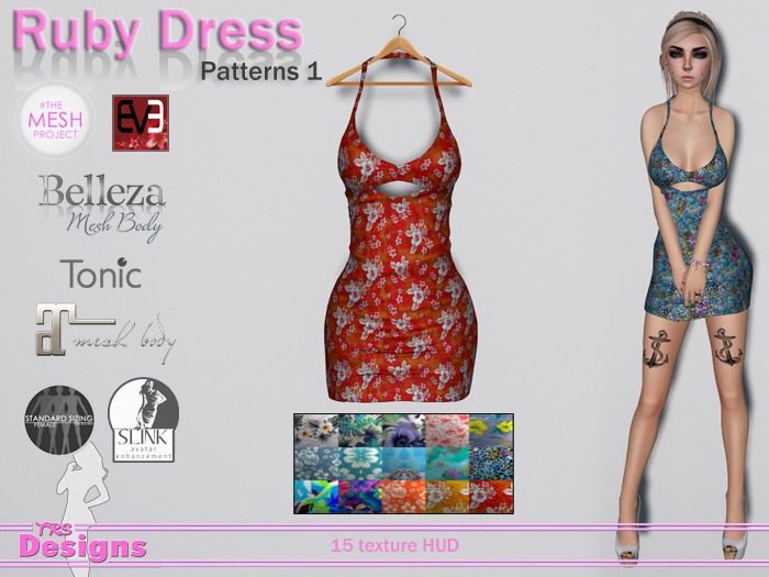Ruby Dress With Hud Patterns 1