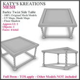 *KK* MESH Barley Twist Side Table Vendor